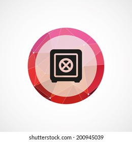 circle pink triangle background bank safe sign