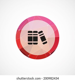 circle pink triangle background books icon