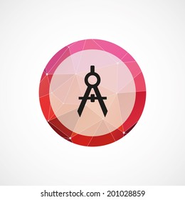 circle pink triangle background compasses icon