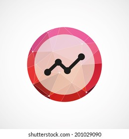 circle pink triangle background up diagram icon