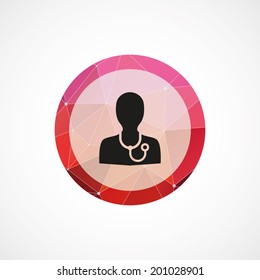 circle pink triangle background doctor icon