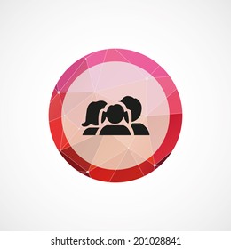circle pink triangle background family icon