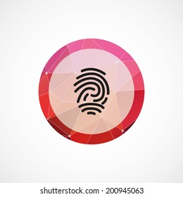 circle pink triangle background fingerprint icon