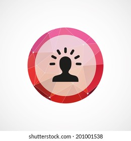 circle pink triangle background good idea icon