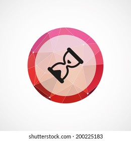 circle pink triangle background hourglass icon