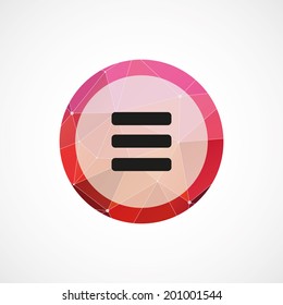 circle pink triangle background list icon