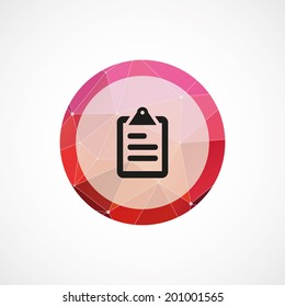 circle pink triangle background list icon