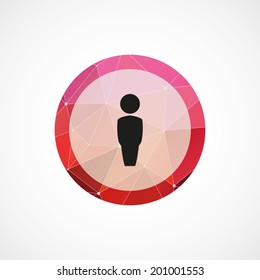 circle pink triangle background male icon