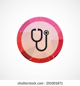 circle pink triangle background medical symbol icon