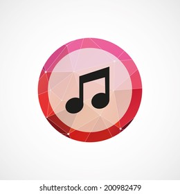 circle pink triangle background music icon