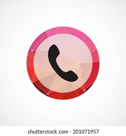 circle pink triangle background phone icon