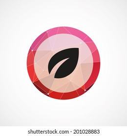 circle pink triangle background plant icon