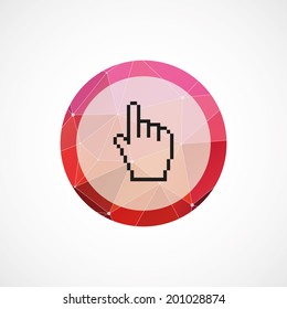 circle pink triangle background pointer pixel cursor