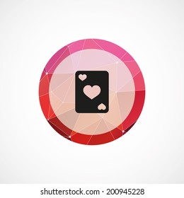 circle pink triangle background poker icon