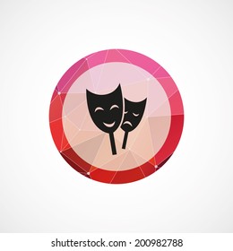 circle pink triangle background theater icon