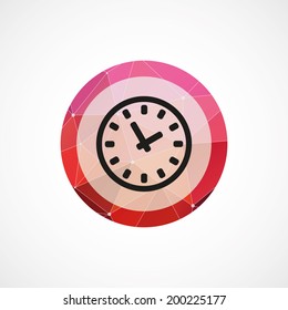 circle pink triangle background Time Icon