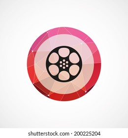 circle pink triangle background video film icon