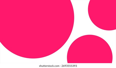 Circle Pink White Background. Geometric Abstract Simple Template. Vector Illustration Design