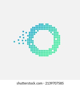 circle pixel logo with gradient color