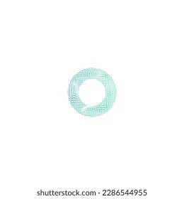 logotipo de píxel circular con colores de gradiente ondulados modernos