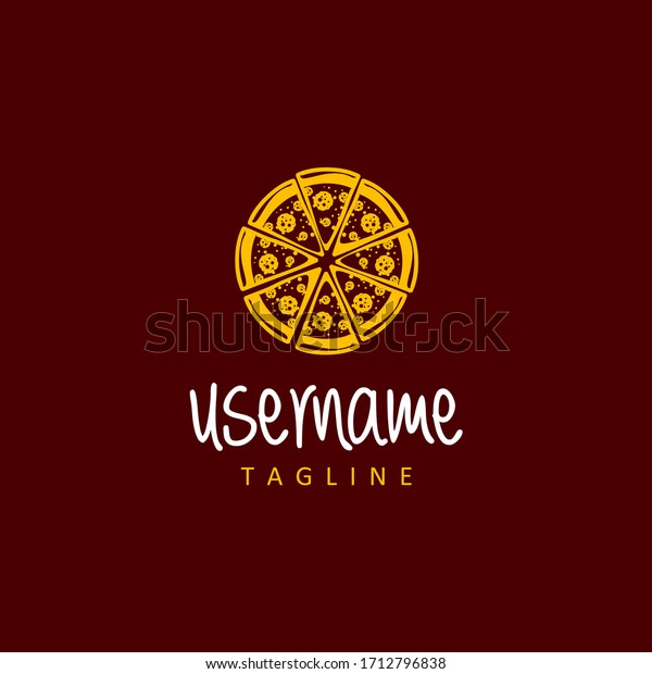 Circle Pizza Logo Design Inspiration Simple Stock Vector Royalty Free