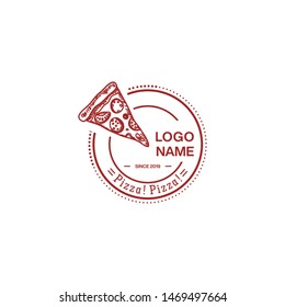 circle pizza logo vector design
