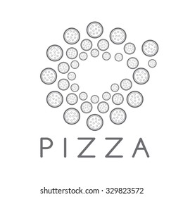 circle of pizza vector design template