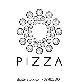 circle of pizza vector design template