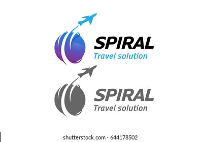 Circle Planet Travel Airplane Creative Design Illustration