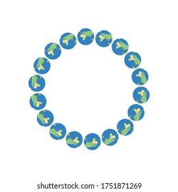 círculo con planetas, símbolo, emblema, ilustración vectorial
