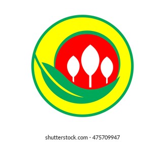 circle plant harvest agriculture farmer image vector logo symbol icon