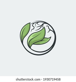 Circle plant logo vector template. Eps 10. symbol for identity. Logotype illustration. Nature concept.