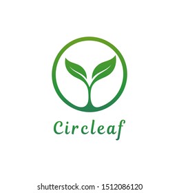 Circle with plants inside, modern logo design.