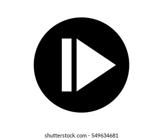 circle play button black silhouette icon sign symbol logo vector image direction arrow