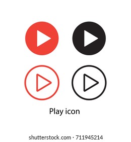 Circle play icon vector illustration.