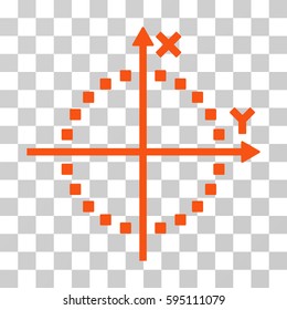 Circle Plot icon. Vector illustration style is flat iconic symbol, orange color, transparent background. Designed for web and software interfaces.