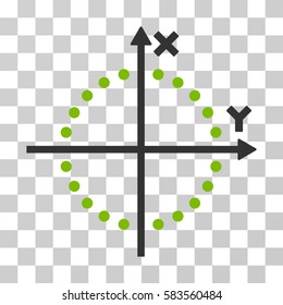 Circle Plot vector pictogram. Illustration style is flat iconic bicolor eco green and gray symbol on a transparent background.