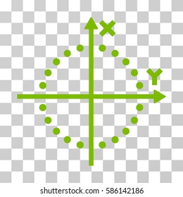 Circle Plot vector pictograph. Illustration style is flat iconic eco green symbol on a transparent background.