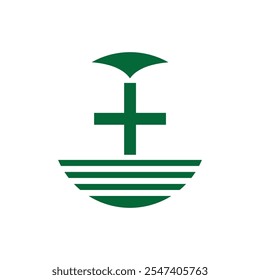 Círculo com vetor de design de logotipo plus