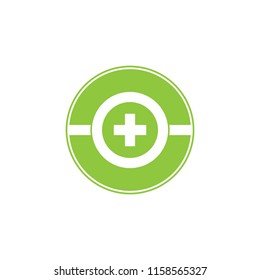 circle plus medical symbol logo vector