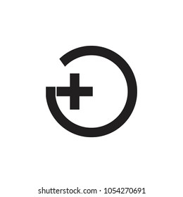 circle and plus symbol logo vector