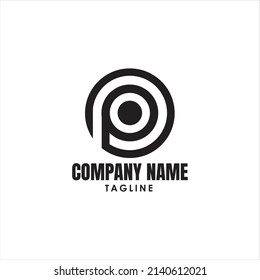 circle PO initial logo design