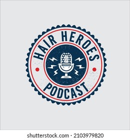 Circle podcast logo icon design Vector illustration