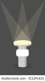 Circle podium on a dark background. Tablet with space for text. Vector illustration of round  pedestal with light