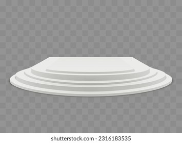 Circle podium. Vector 3d stage isolated. Empty scene illustration