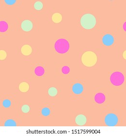 Circle Polka Dot Vector Seamless Pattern. Round Chaotic Peas Graphic Background. Dot Confetti Seamless Texture.