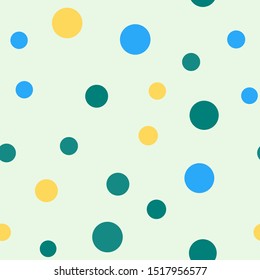 Circle Polka Dot Vector Seamless Pattern. Round Chaotic Peas Graphic Background. Dot Confetti Seamless Texture.