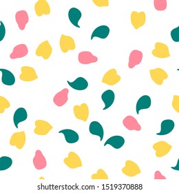 Circle Polka Dot Vector Seamless Pattern. Round Chaotic Peas Graphic Background. Dot Confetti Seamless Texture.