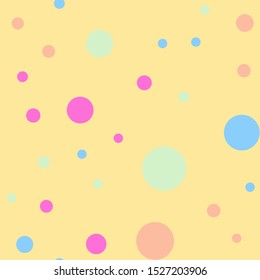 Circle Polka Dot Vector Seamless Pattern. Round Chaotic Peas Graphic Background. Dot Confetti Seamless Texture.