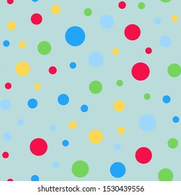 Circle Polka Dot Vector Seamless Pattern. Round Chaotic Peas Graphic Background. Dot Confetti Seamless Texture.